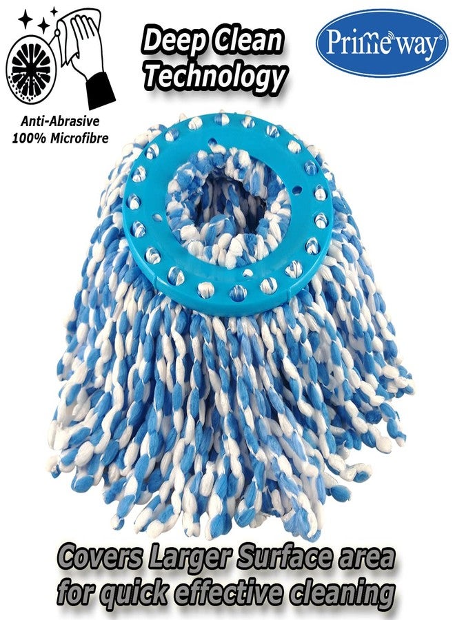 Primeway® Polyester Absorbent Microfibre Mop Refills, XL, 38cm, 130g, 6 Pcs, Blue - Image 3